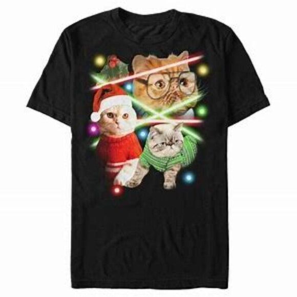 MAD Engine Other - Men's Lost Gods Holiday Cat Portraits T-Shirt Black Mad Engine Crewneck Size S